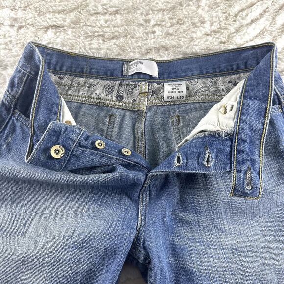 Vintage Levis SilverTab Jeans Mens 34x30 Blue Modern Boot Distress Y2k Denim - Picture 12 of 16